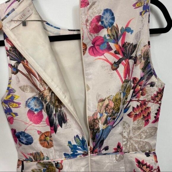 Oasis Floral Ruffle 6 Dress A Line Sleeveless Spring Floral Colorful Party Prom - Picture 6 of 8